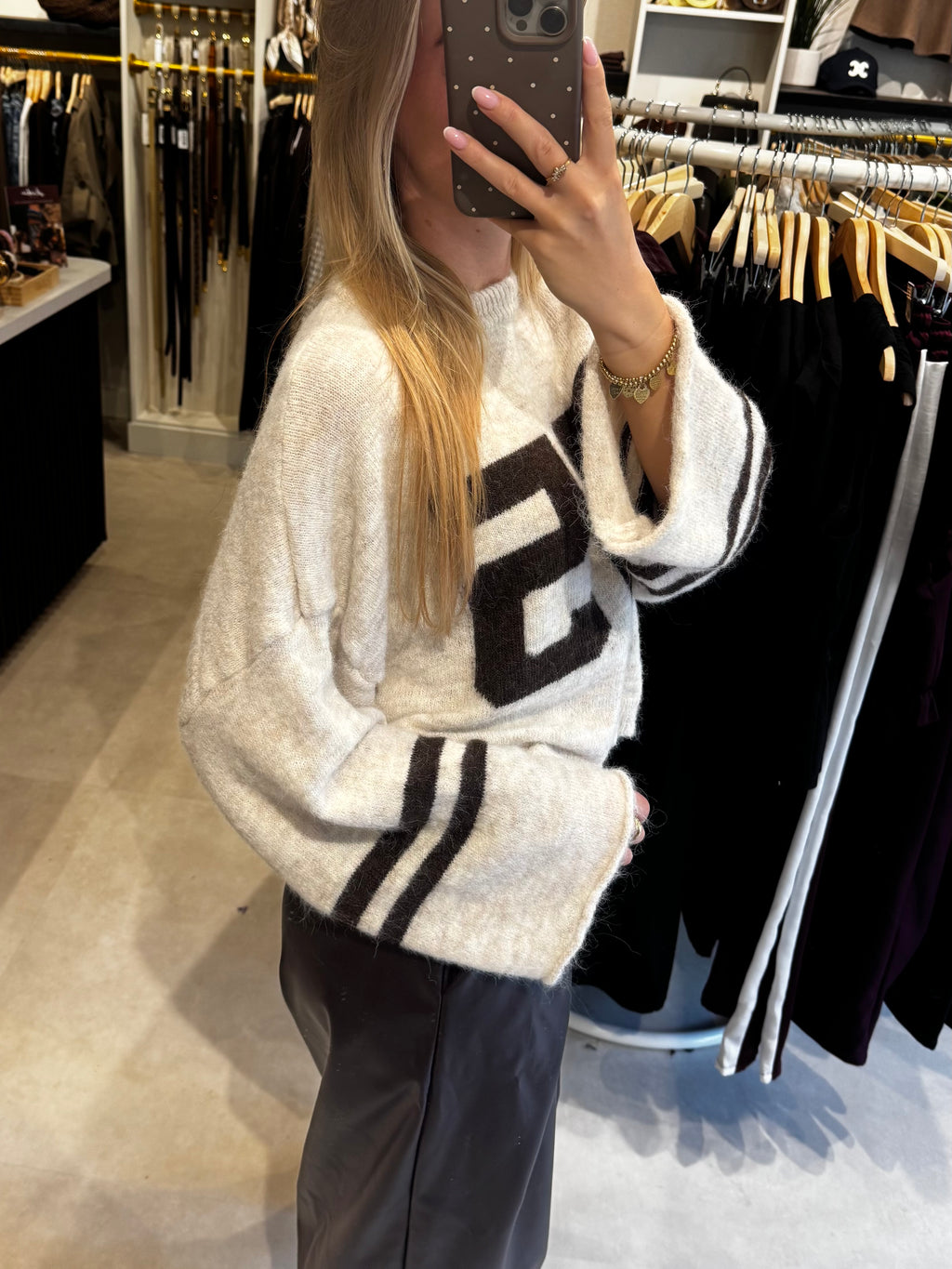 Baseball trui - Creme