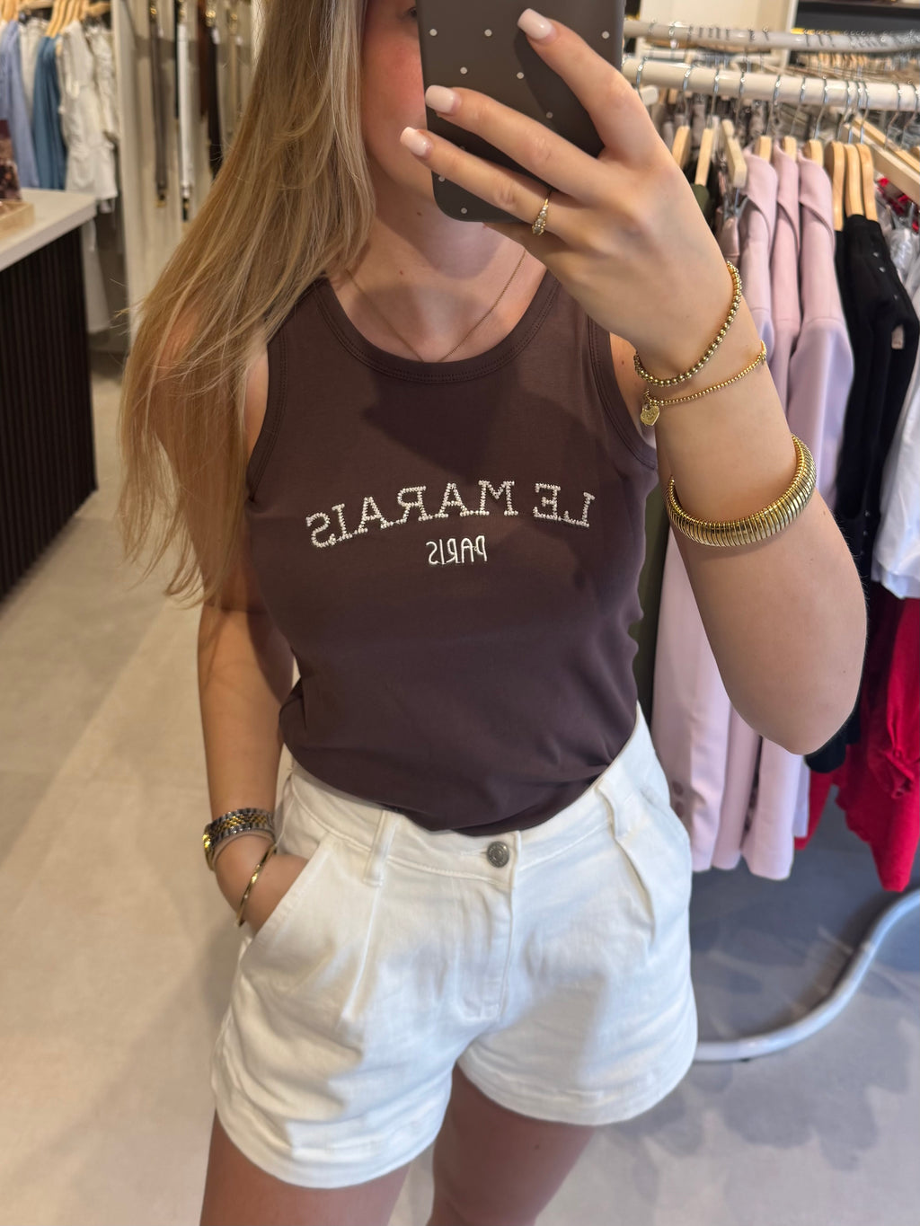 Le Marais tanktop - Donkerbruin