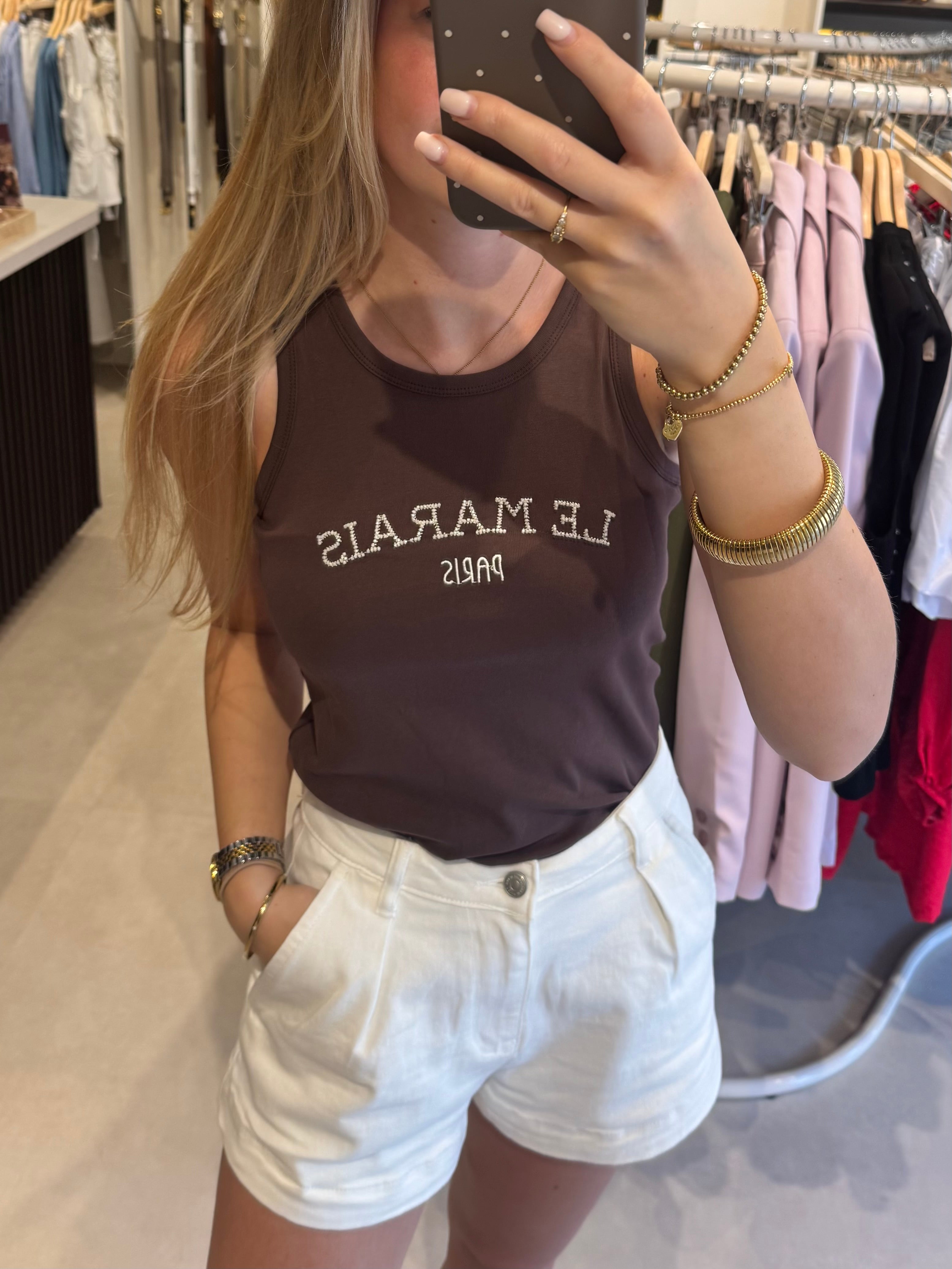 Le Marais tanktop - Donkerbruin