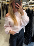 One shoulder trui - Lichtroze