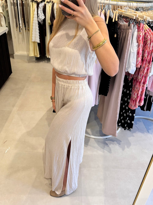 2 piece set met lurex - Ecru