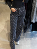 Zwarte jeans met steentjes - Zwarte wassing