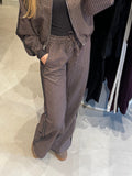 Geruite broek met streep - Bruin