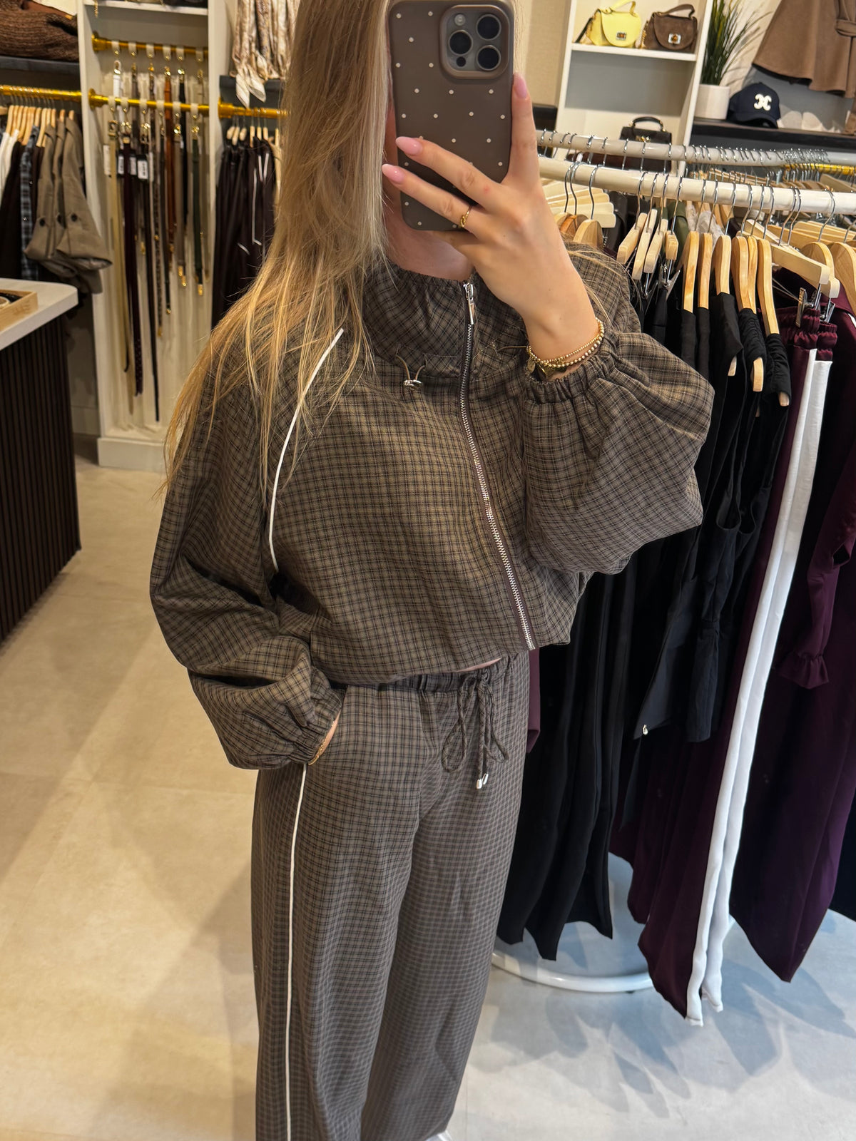 Tracksuit jasje ruit - Bruin