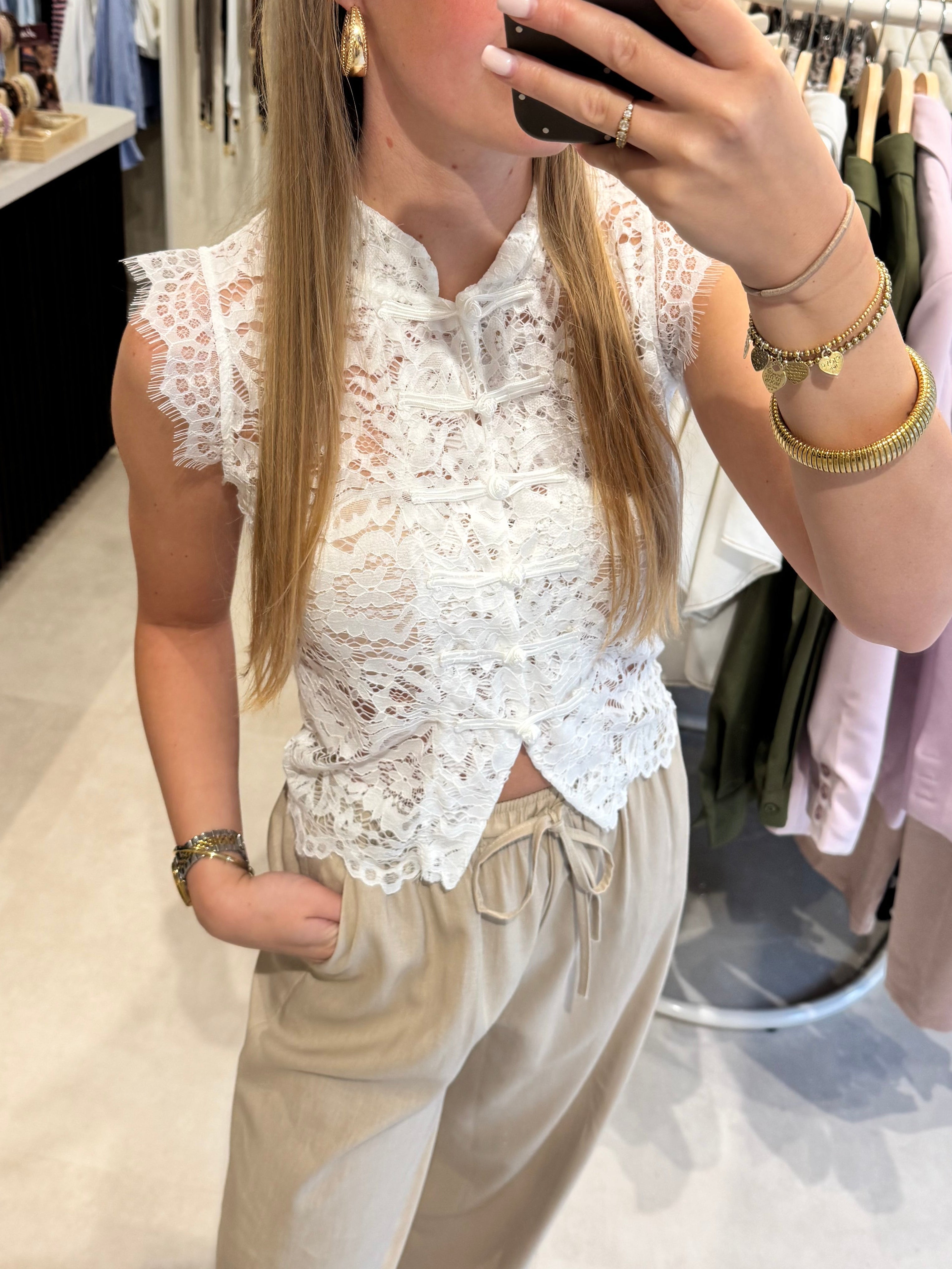 Lace top - Wit