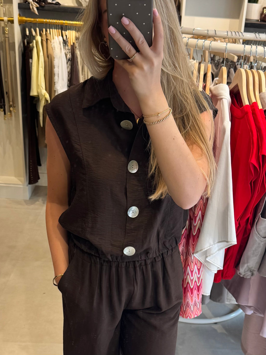 Trenchcoat top - Donkerbruin