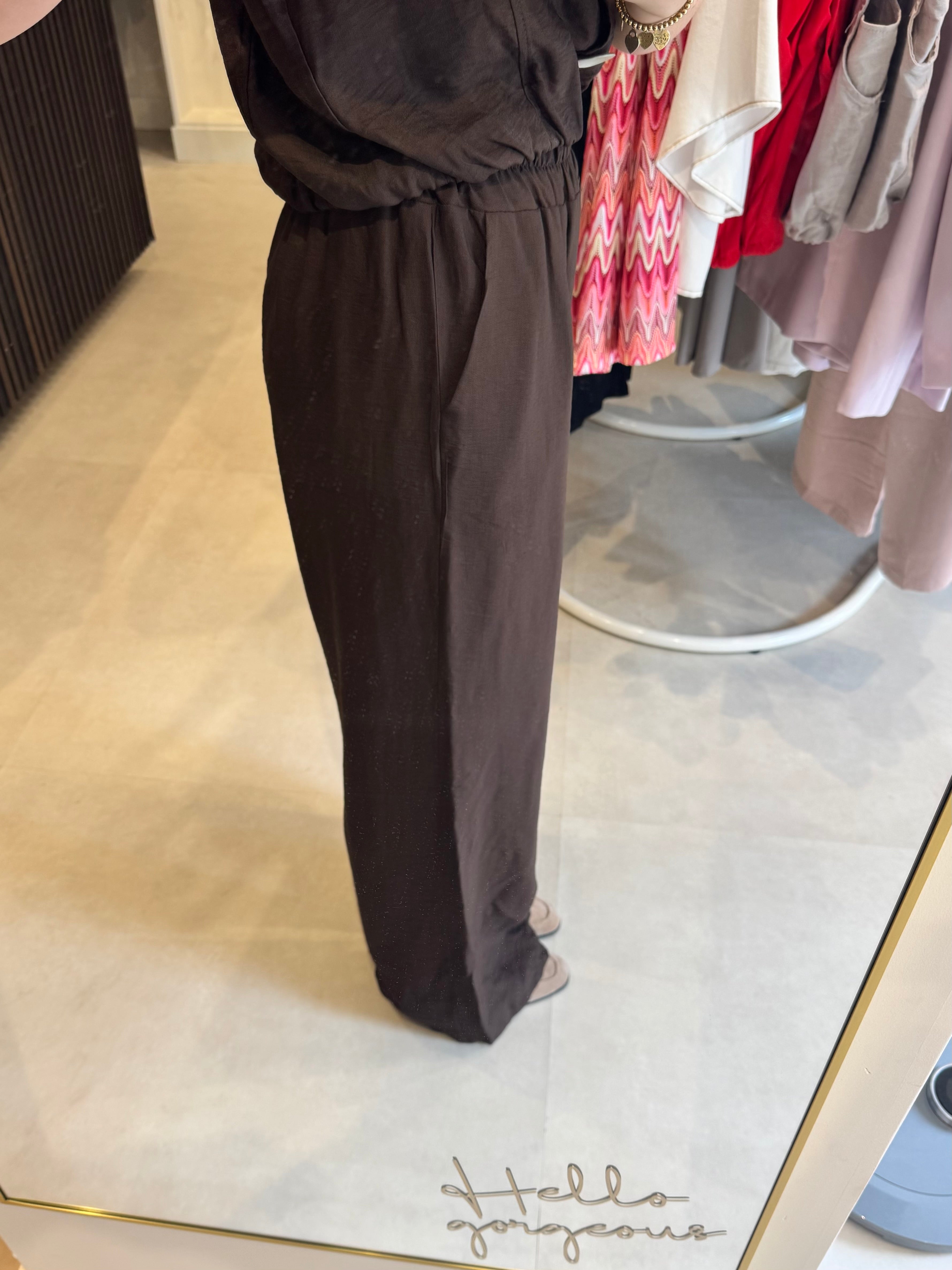 Wijde broek - Donkerbruin
