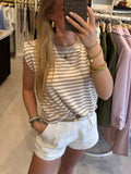 Gestreept t shirt - Beige/Creme