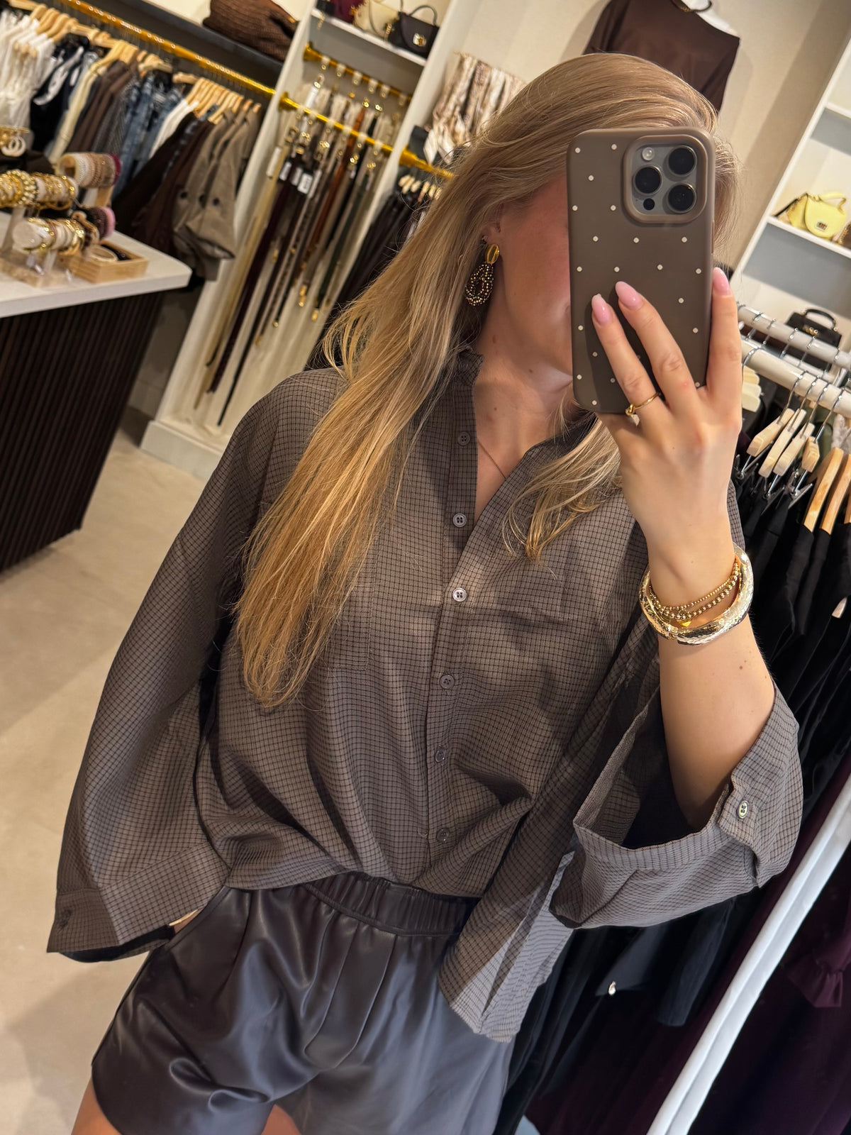Oversized ruit blouse - Taupe