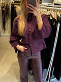 Vestje met knopen - Aubergine