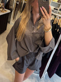 Oversized ruit blouse - Taupe