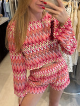 Top met patroon - Roze