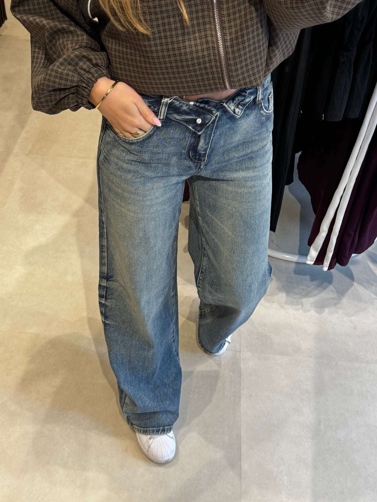 Jeans met omslag - Blauwe gewassen