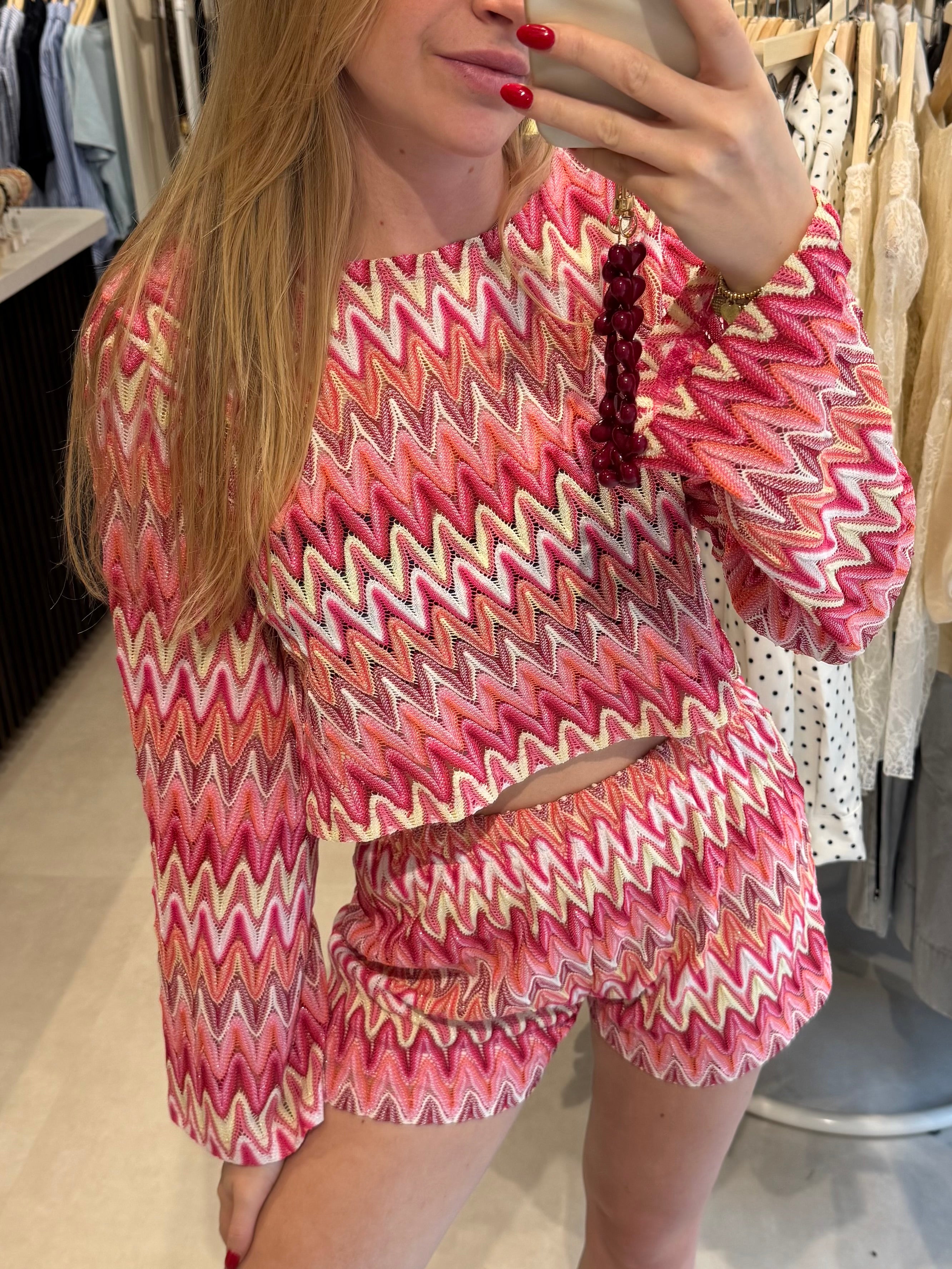 Short met patroon - Roze