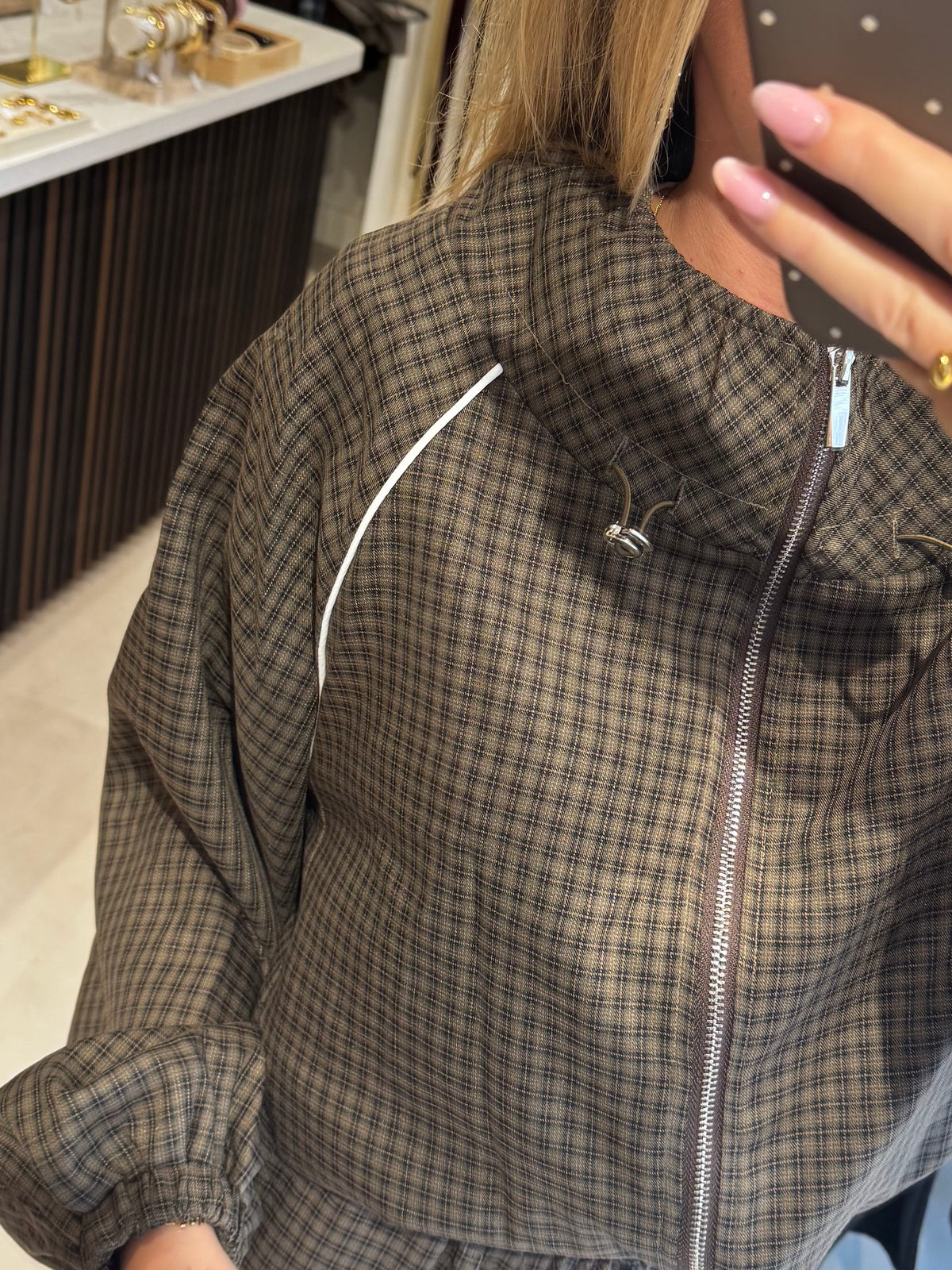 Tracksuit jasje ruit - Bruin