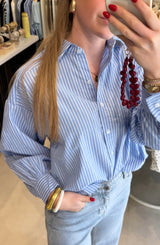 Gestreepte blouse - Blauw/Wit