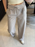 Pantalon met omslag - Beige