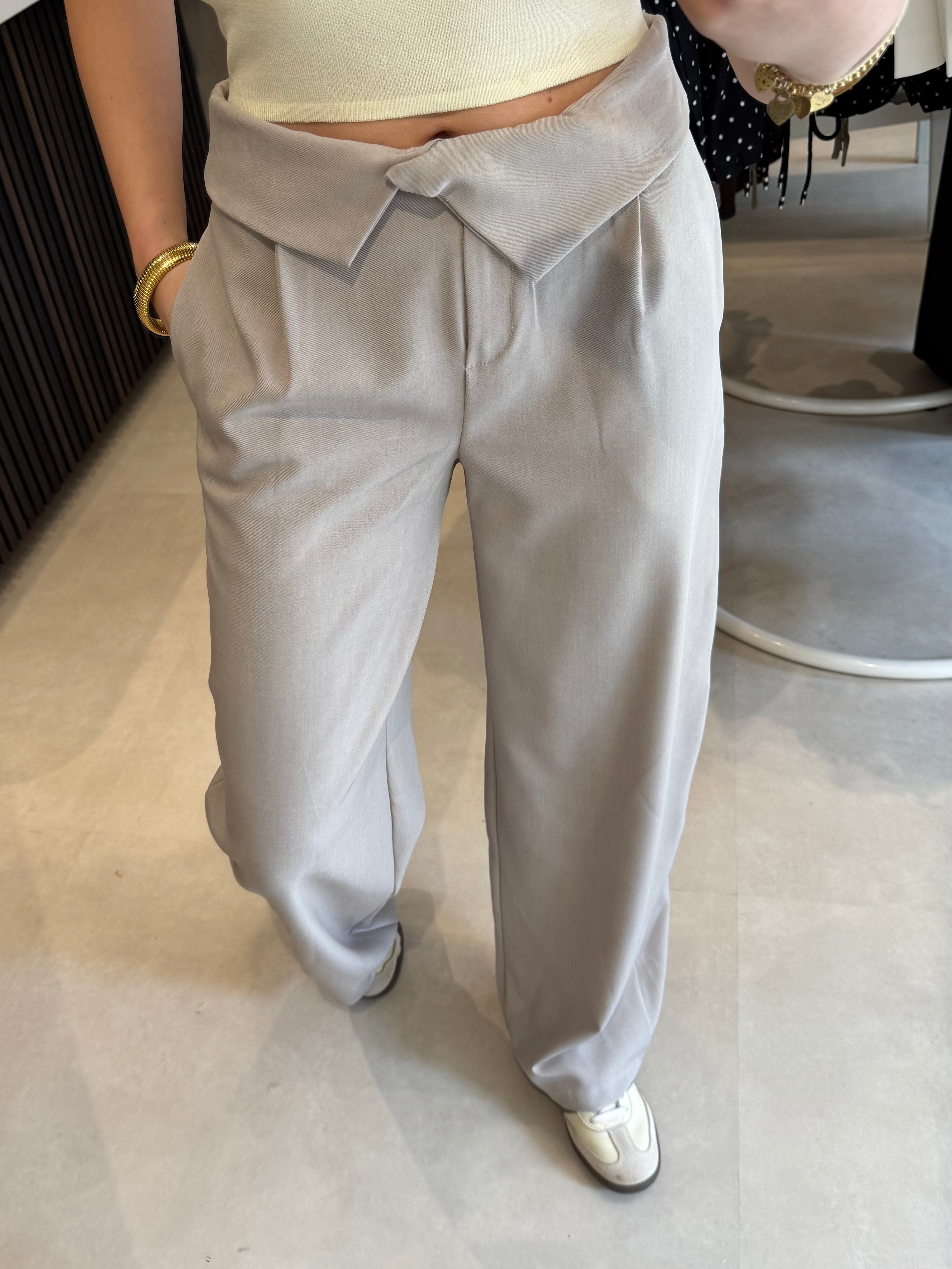 Pantalon met omslag - Beige