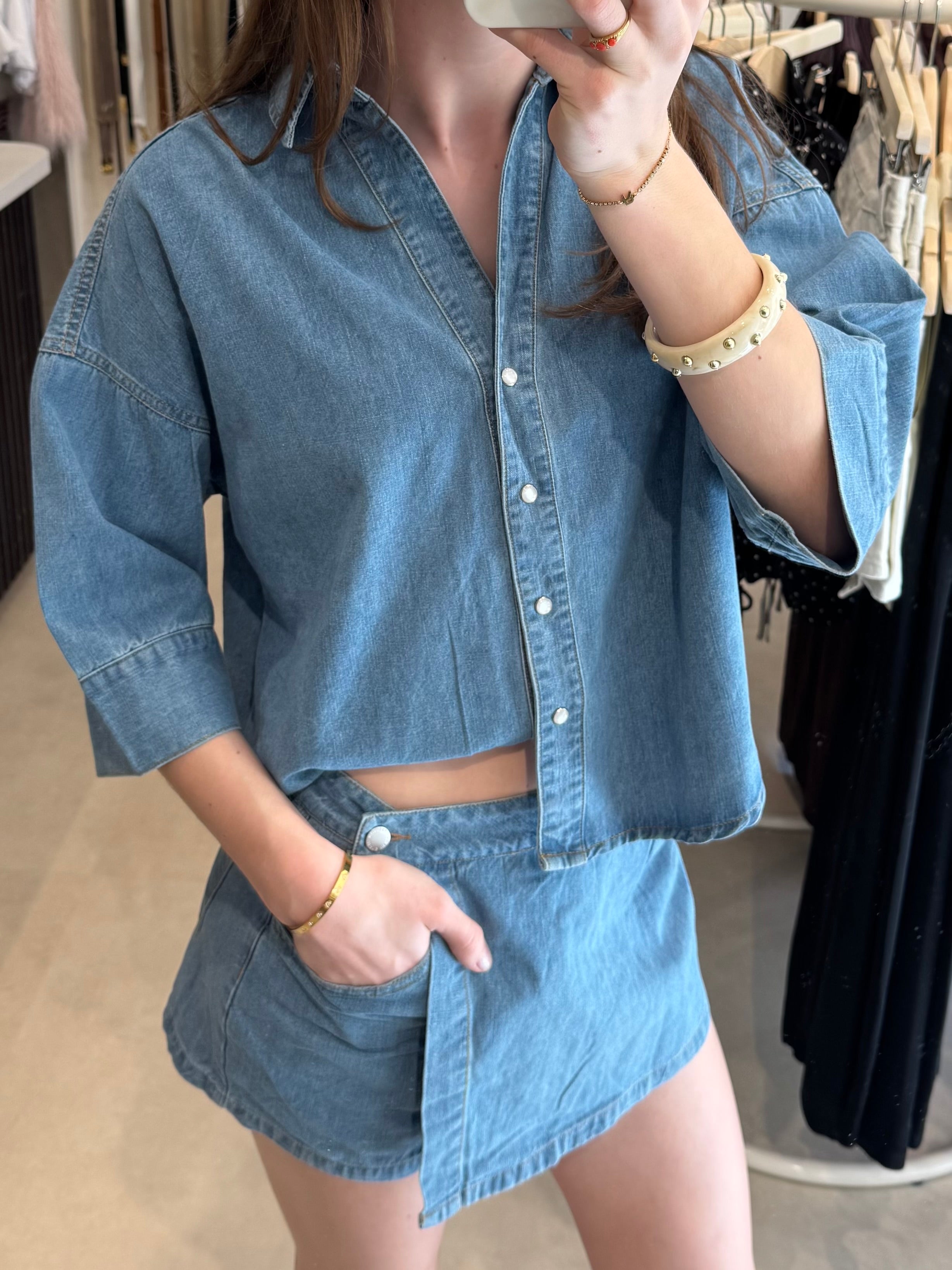 Denim Skort - Lichtblauw
