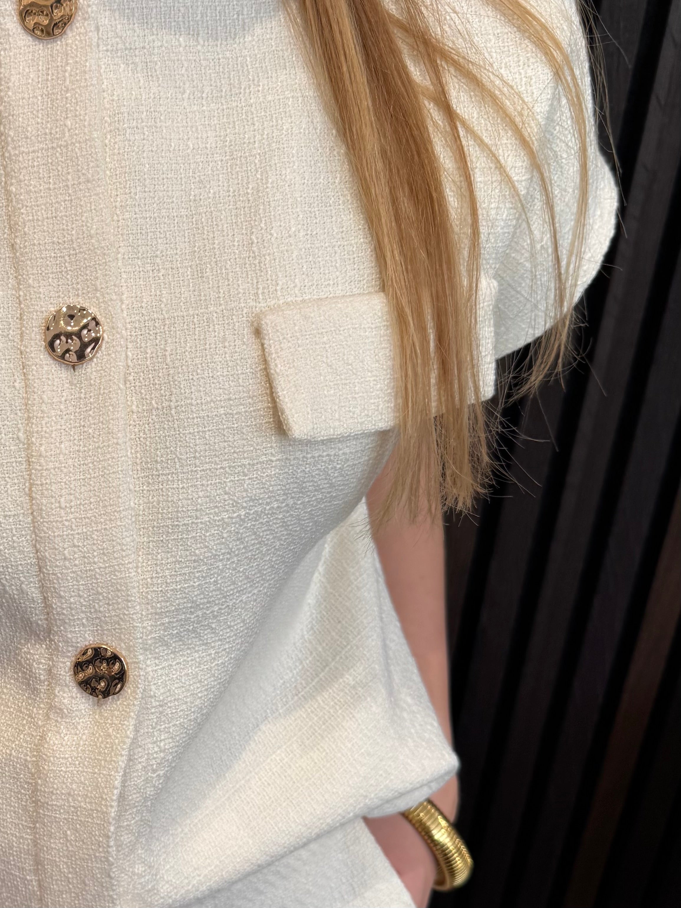 Tweeded gilet - Creme