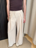 Pantalon met plooien - Ecru