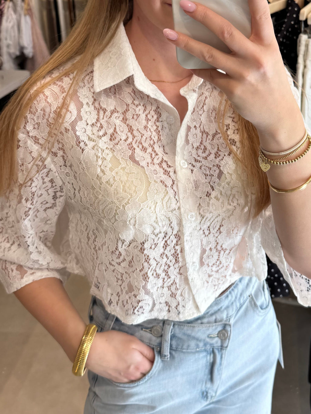Blouse van kant - Wit
