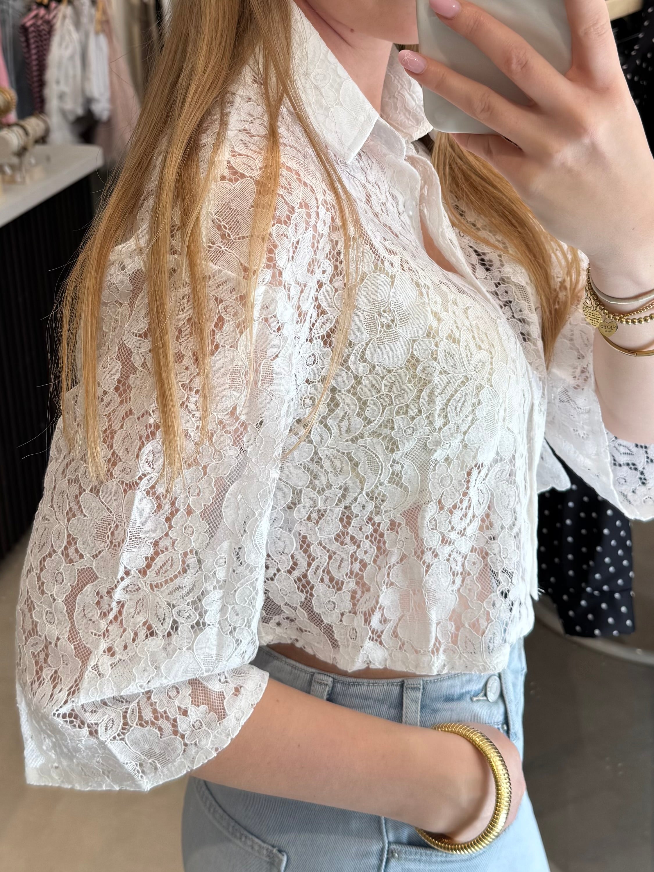 Blouse van kant - Wit