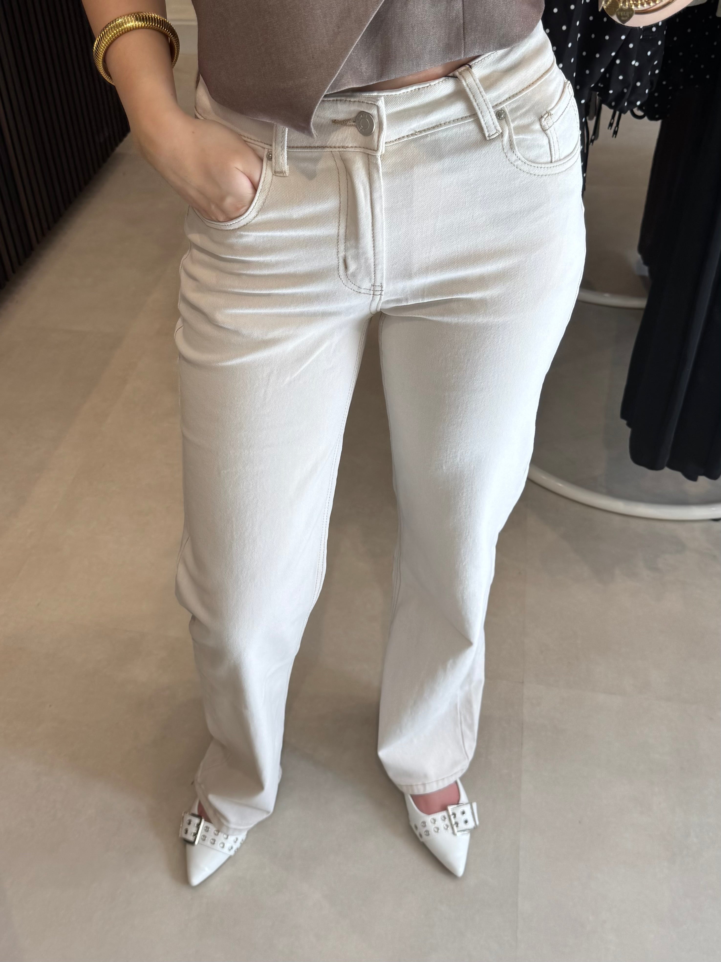 Straight leg jeans - Ecru