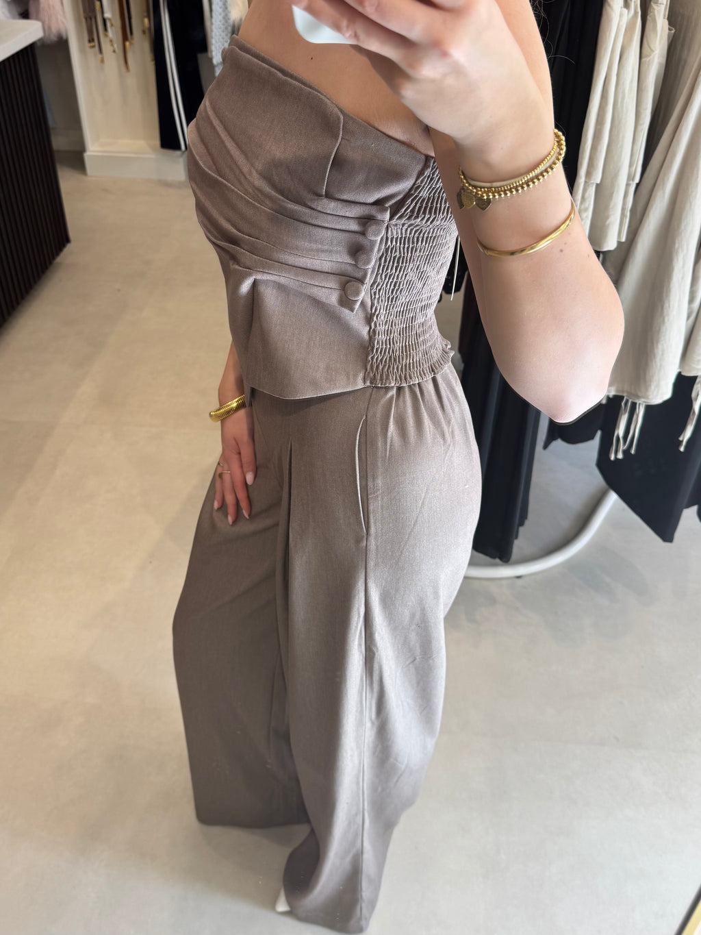 Strapless top - Taupe