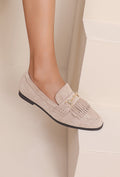Loafers met franjes - Taupe