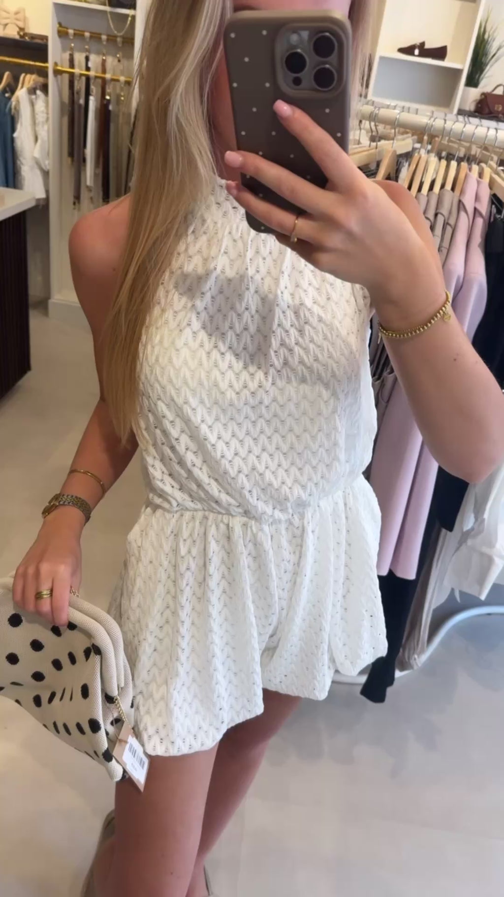 Playsuit opengewerkt - Wit
