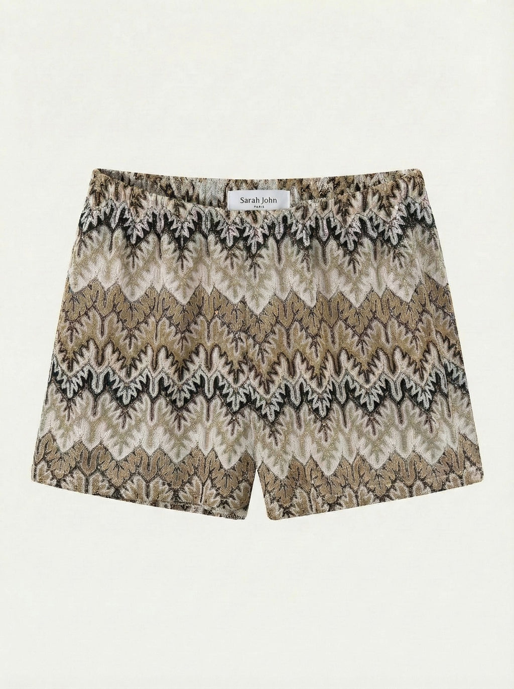 Short met patroon - Bruin