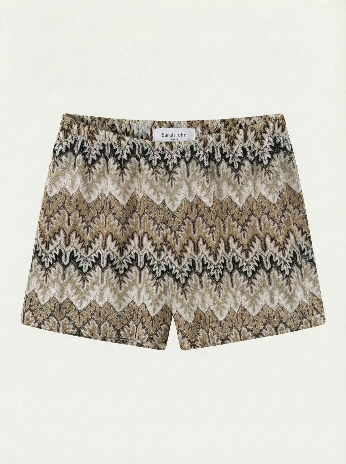Short met patroon - Bruin
