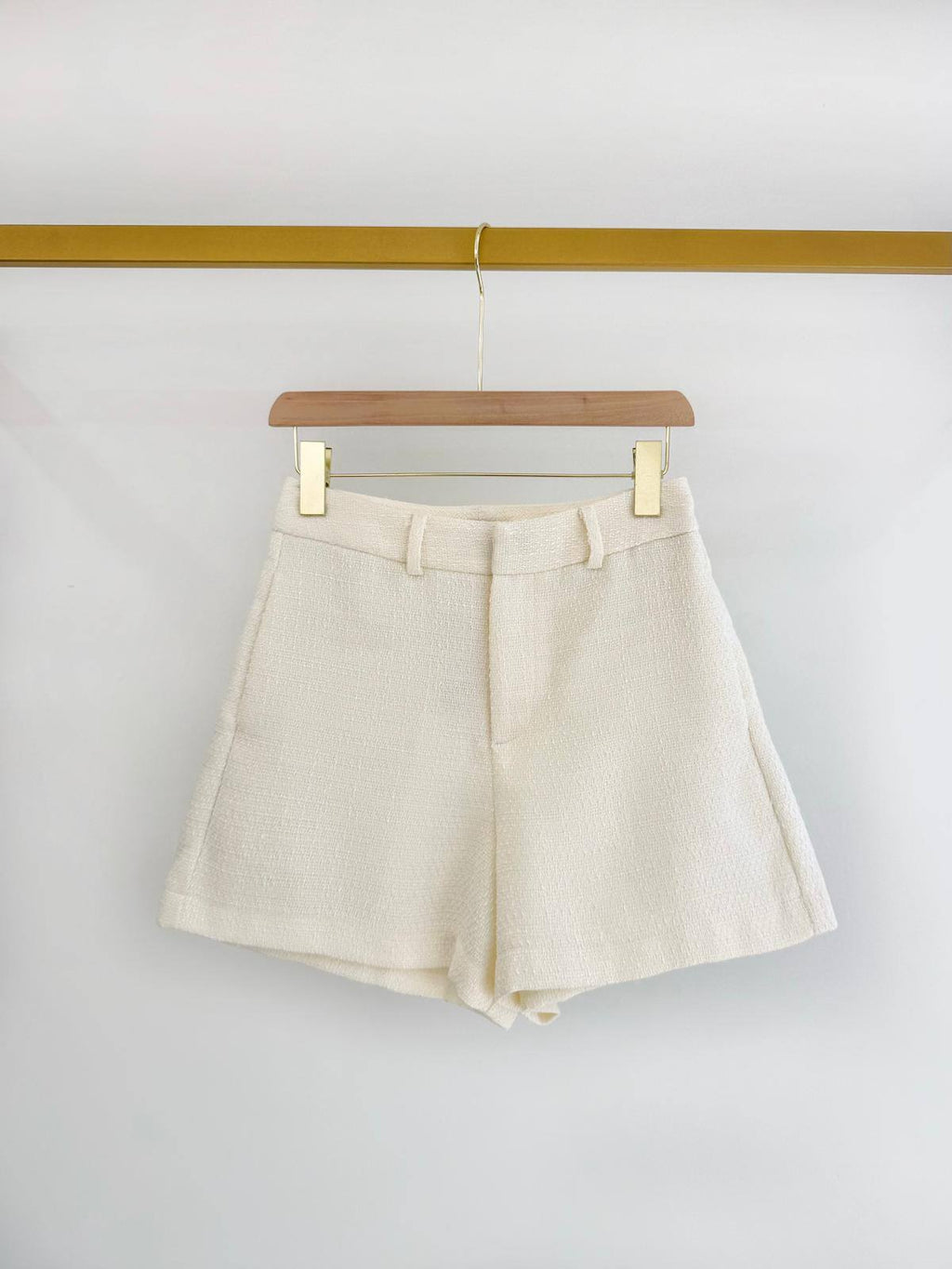 Tweeded Short - Creme