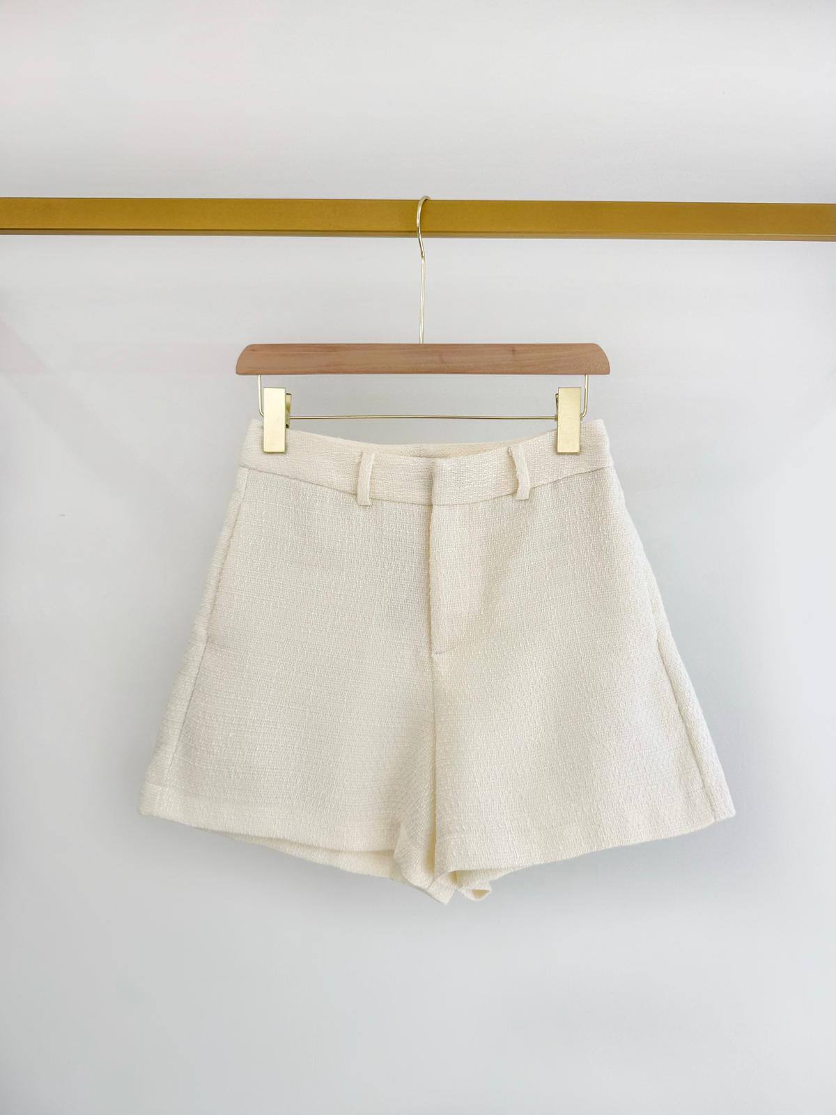 Tweeded Short - Creme